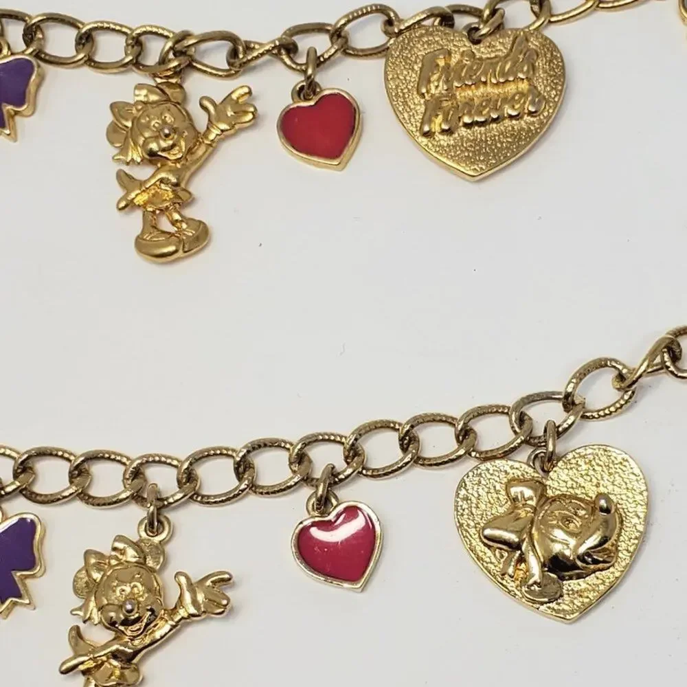 Disney Minnie Mouse Best Friend Charm Bracelet Set Vintage